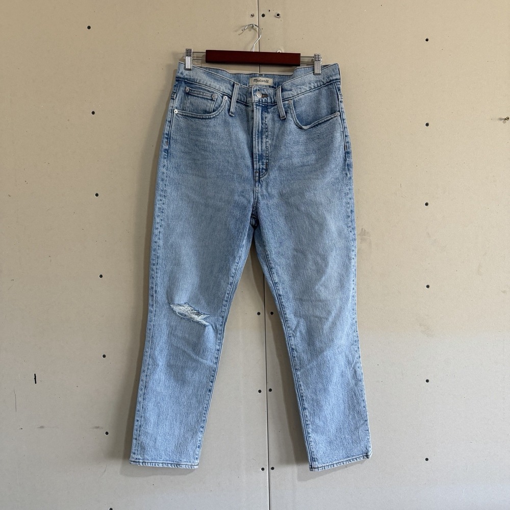 Madewell The Perfect Vintage Crop Jean Light Wash Distressed 30x26 NWOT